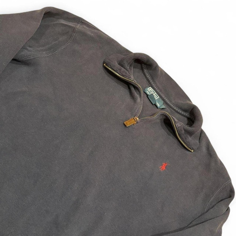 Polo Ralph Lauren Mens Navy Blue Quarter Zip Pullover Sweatshirt Size Large